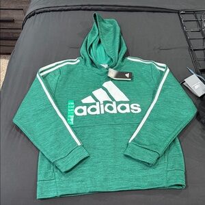 Adidas Emerald Hoodie with White Stripes